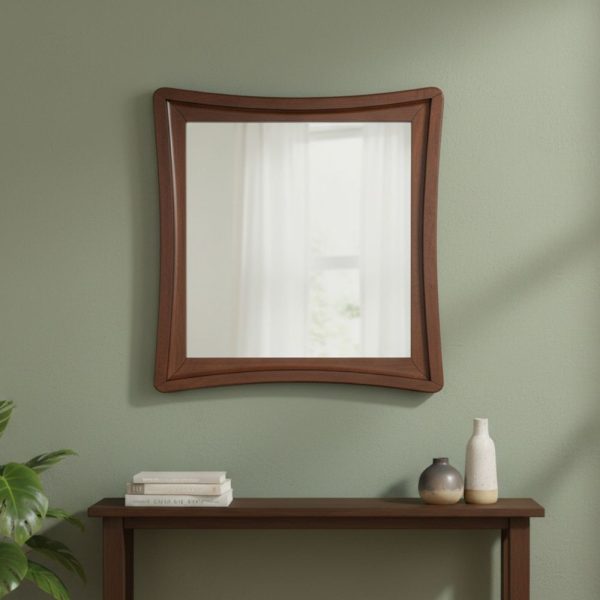 Specchiera Maria con cornice in legno colore noce