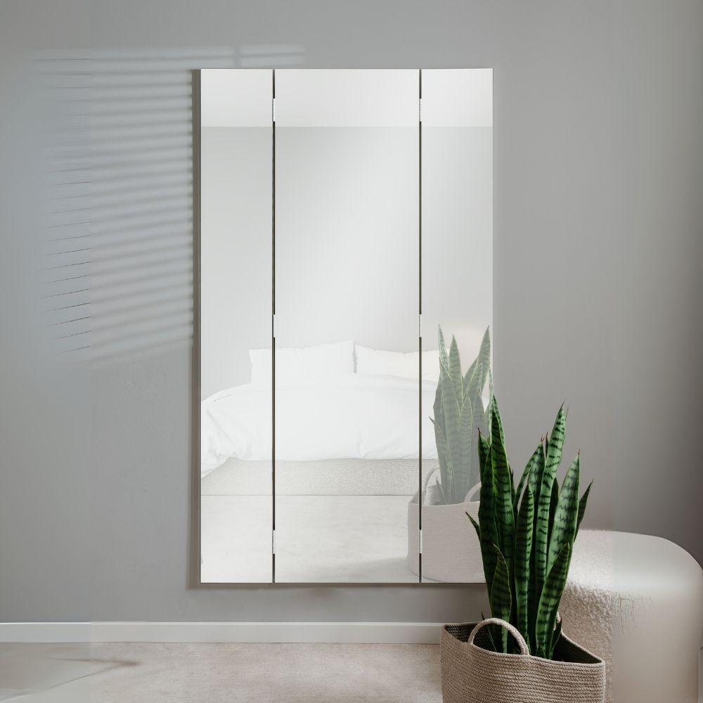 Specchio da parete Glasgow con ante laterali richiudibili colore bianco - immagine 2