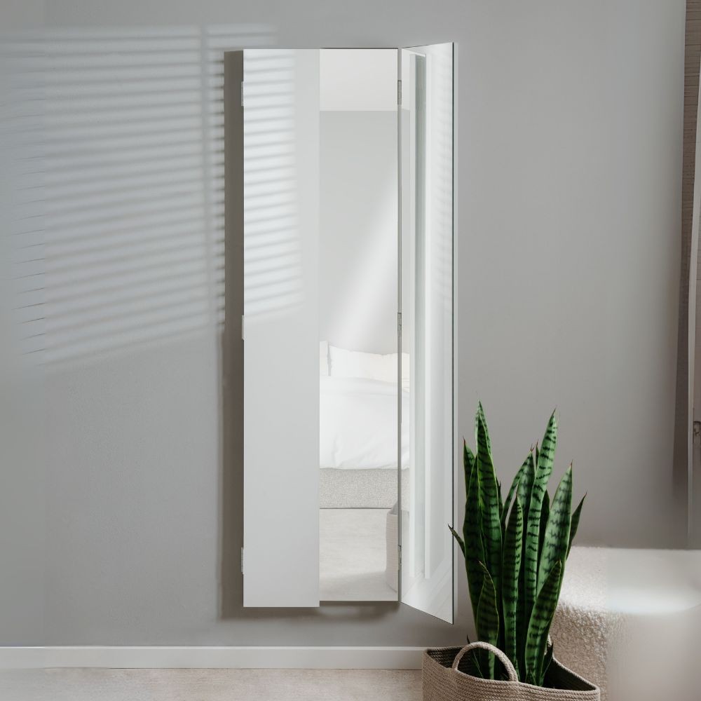 Specchio da parete Glasgow con ante laterali richiudibili colore bianco - immagine 3