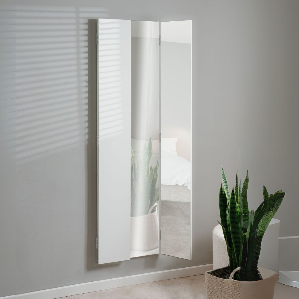 Specchio da parete Glasgow con ante laterali richiudibili colore bianco - immagine 4