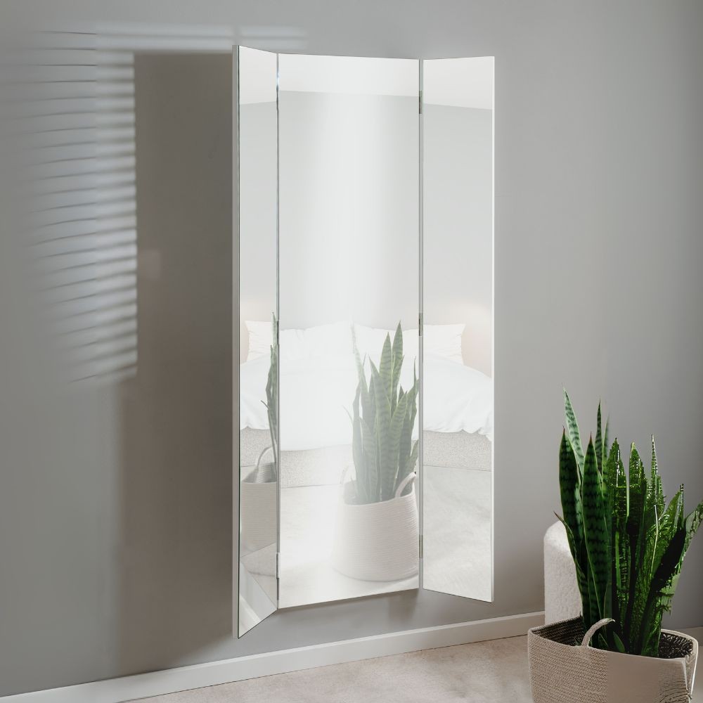 Specchio da parete Glasgow con ante laterali richiudibili colore bianco - immagine 6