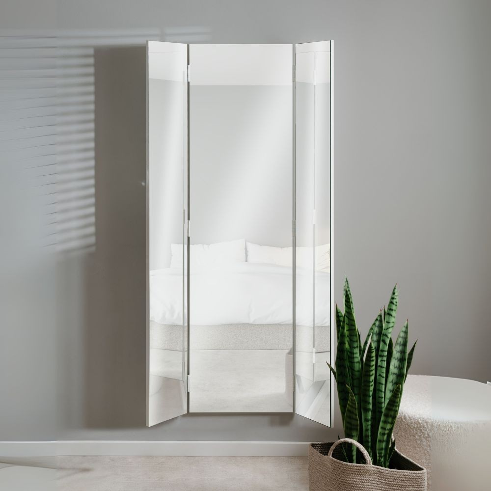 Specchio da parete Glasgow con ante laterali richiudibili colore bianco