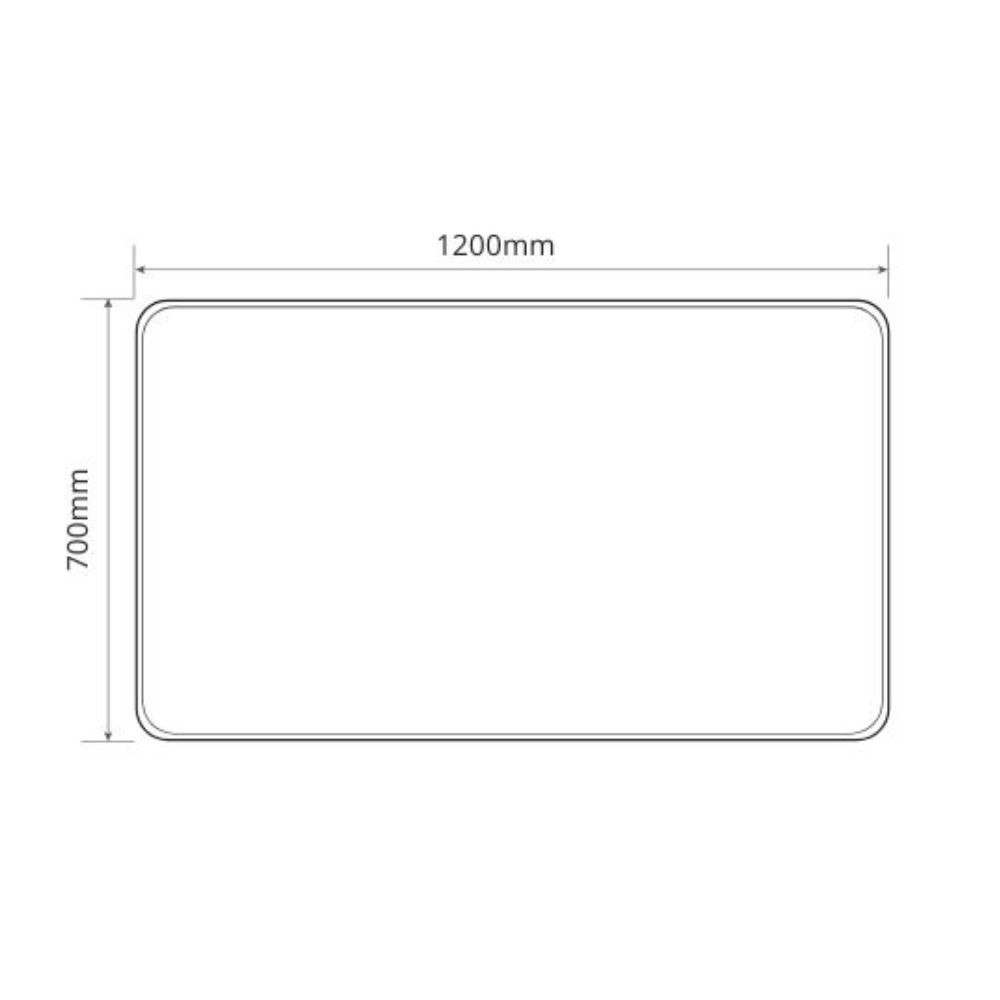 Specchio rettangolare YJ-12070 con cornice in alluminio colore nero 120x70 cm. - immagine 3