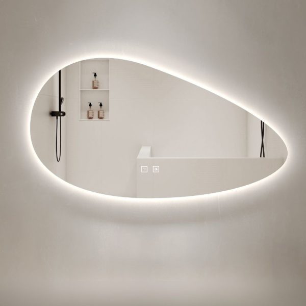 Specchio smart ovale YJ-1024 con illuminazione a LED e funzione anti-appannamento 60x90 cm.