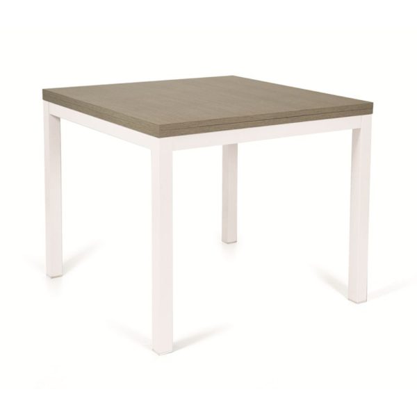 Tavolo allungabile Monster 90x90 colore bianco e piano larice grigio
