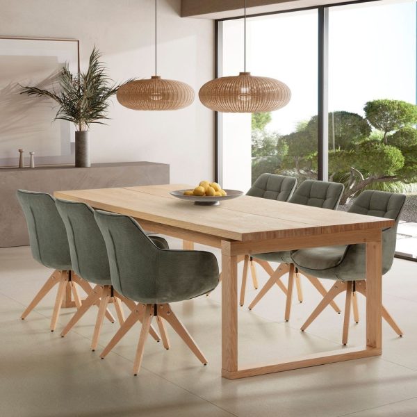 Tavolo fisso Rina rettangolare colore rovere