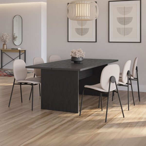 Tavolo rettangolare fisso Loana in nero 200x100x75 H cm.