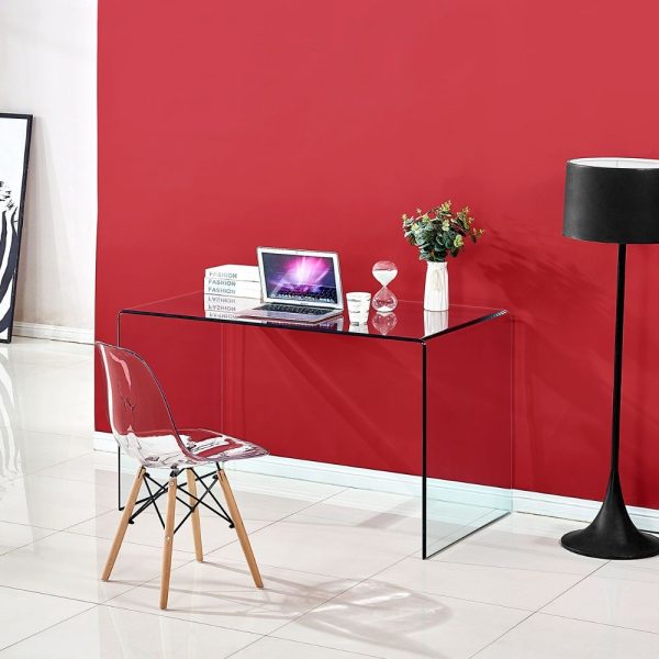 Tavolo scrivania Tamerice in vetro temperato 125x70x75 cm.