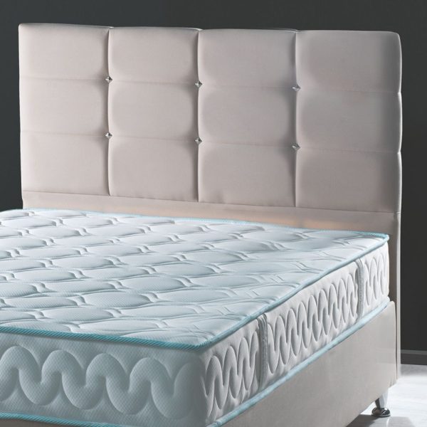 Testiera letto Nova 120x8x110H cm. in ecopelle tortora