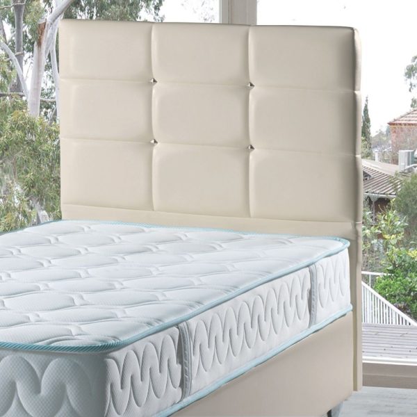 Testiera letto Nova 90x8x110H cm. in ecopelle beige