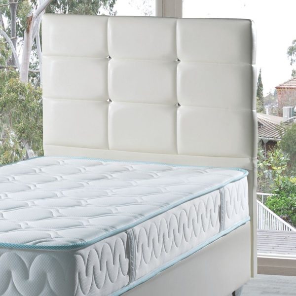 Testiera letto Nova 90x8x110H cm. in ecopelle bianco